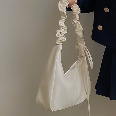 shirring handle leather touch hobo bag　MA1888