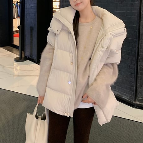hooded volume down vest　MA1753