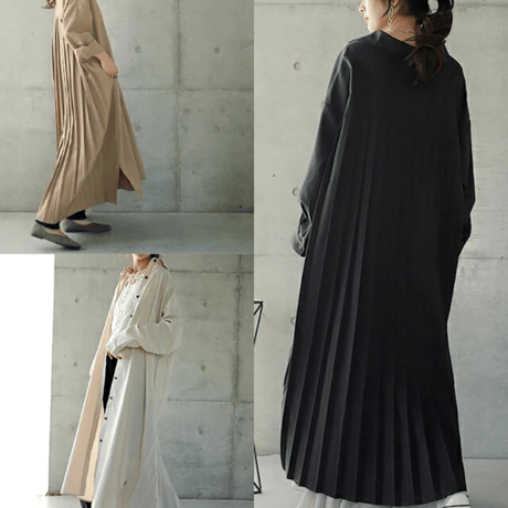 backpleats long shirt dress　MA1641