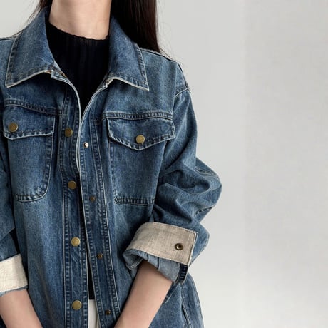 belt design denim jacket　MA1911