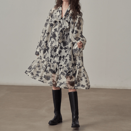 neck choker floral One-piece　MA1395
