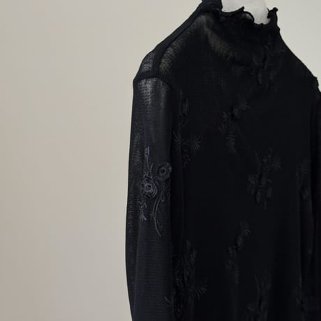 lace floral mesh base layer blouse　MA1868