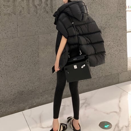 hooded volume down vest　MA1753