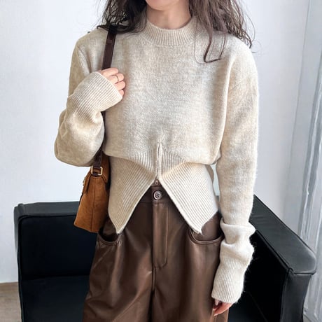 zip-hem knit pullover　MA1706