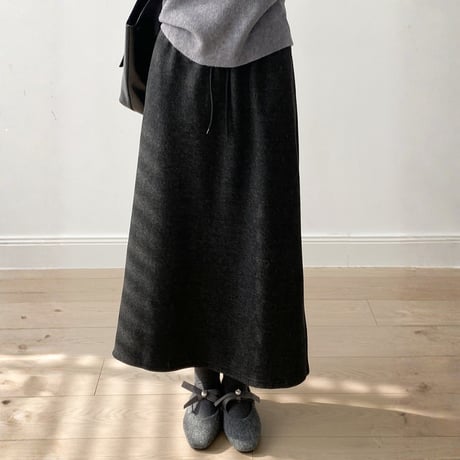 soft fleece a-line slit skirt　MA1729