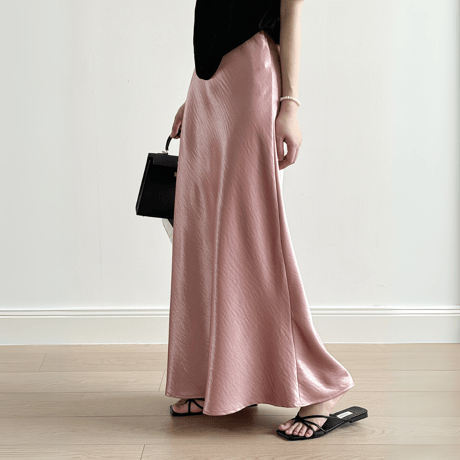 shiny silky skirt　MA1570