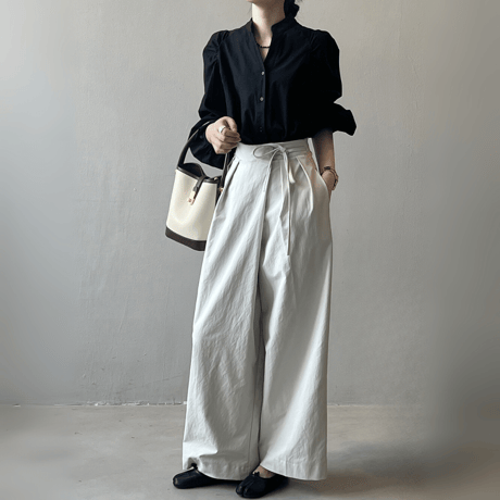 band collar puff sleeve blouse　MA1623
