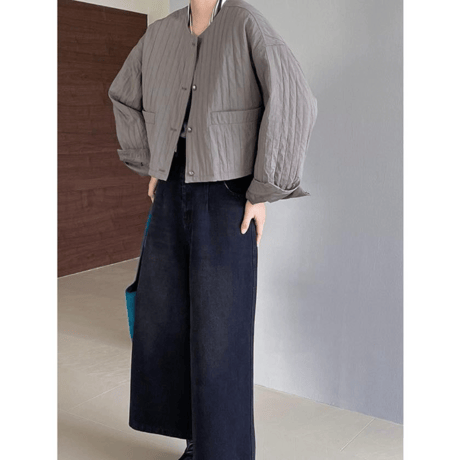 collarless casual short jacket　MA1150