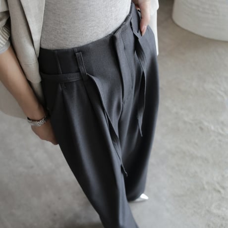 high waist ribbon wide trousers　MA1674