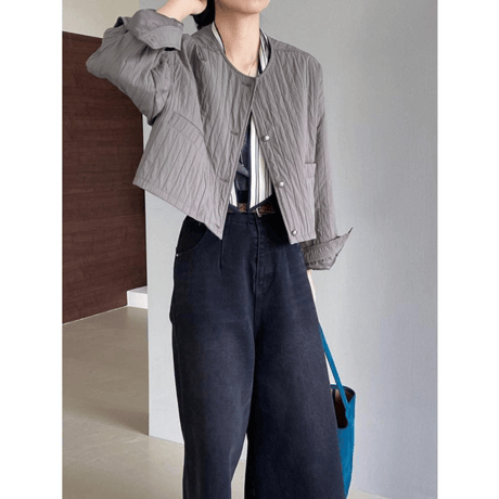 collarless casual short jacket　MA1150