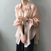 ribbon sheer shirt /5color　MA1191