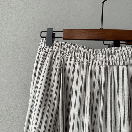 linen blend stripe widepants　MA1578