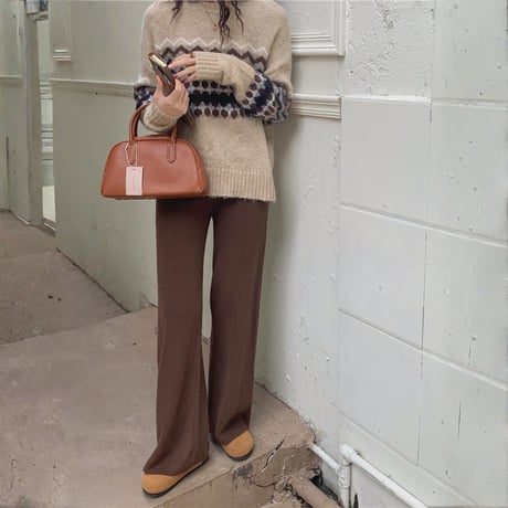 cable line knit straight pants　MA1762