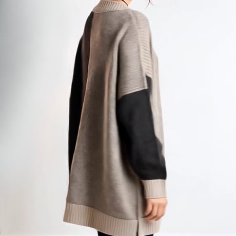color block knit pullover　MA1726