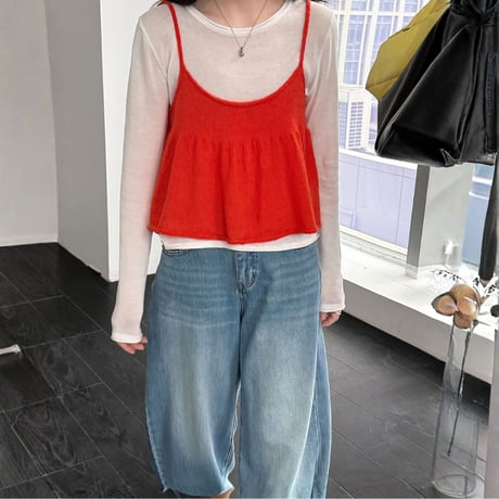 sheer inner knit cami set　MA1910
