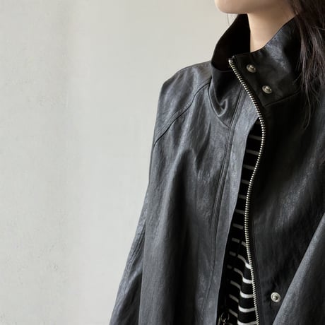 faux leather raglan jacket　MA1692
