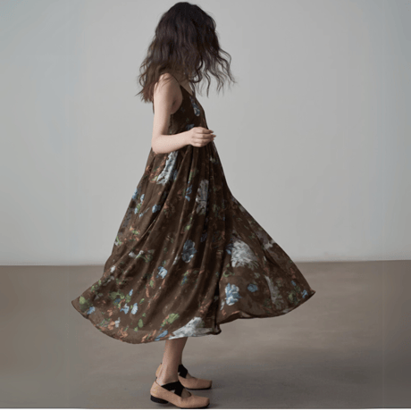 retro floral sleeveless onepiece　MA1418