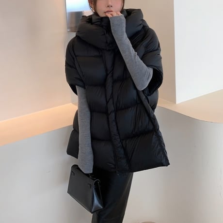 hooded volume down vest　MA1753