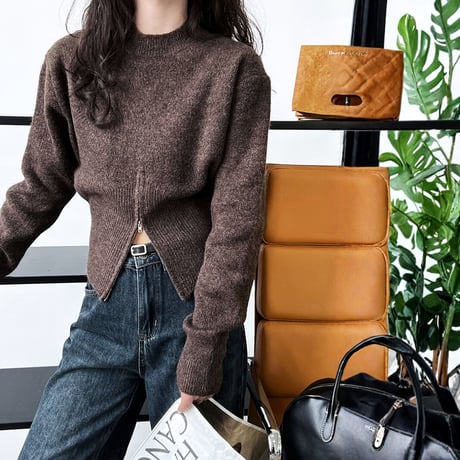 zip-hem knit pullover　MA1706