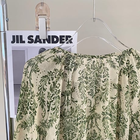 green damask blouse　MA1200