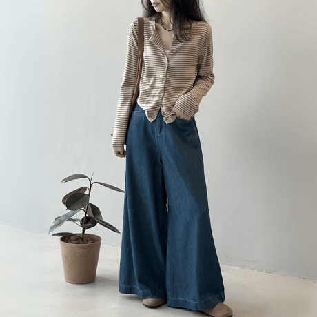 stripe harmony knit cardigan　MA1627