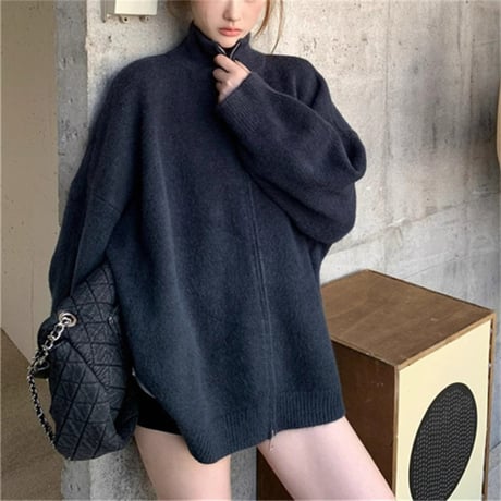 stand zip knit jacket　MA1755