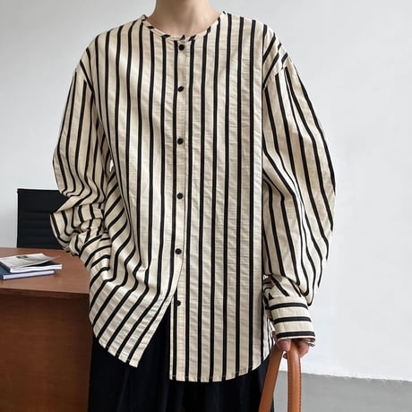 stripe relax round shirt　MA1175