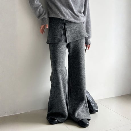 layered flare knit pants　MA1791