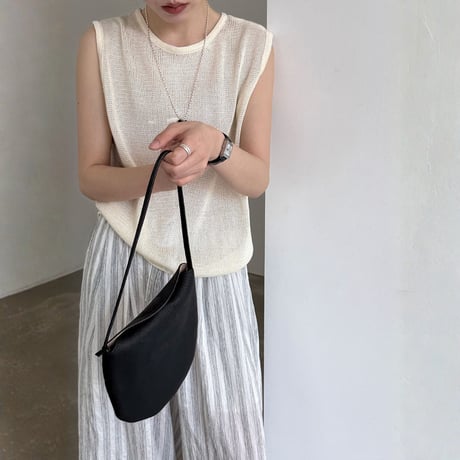 border knit sleeveless vest　MA1967