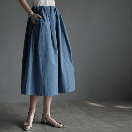 cotton tuck wide culotte pants　MA1949