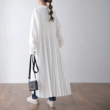 backpleats long shirt dress　MA1641