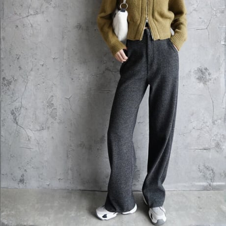 soft brushed straight wool-like pants　MA1716
