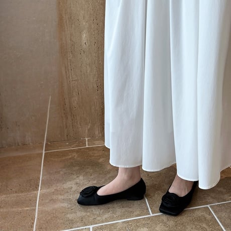 smooth texture flare midi skirt　MA1864