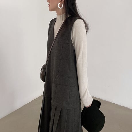 v neck jumper skirt　MA1117