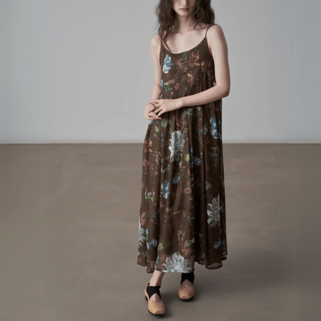 retro floral sleeveless onepiece　MA1418