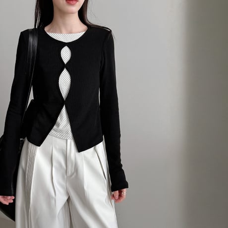 cutout docking cardigan tee　MA1870