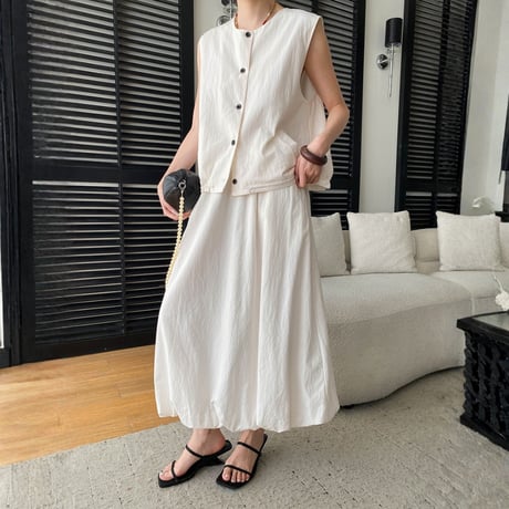sleeveless vest balloon skirt setup　MA1954