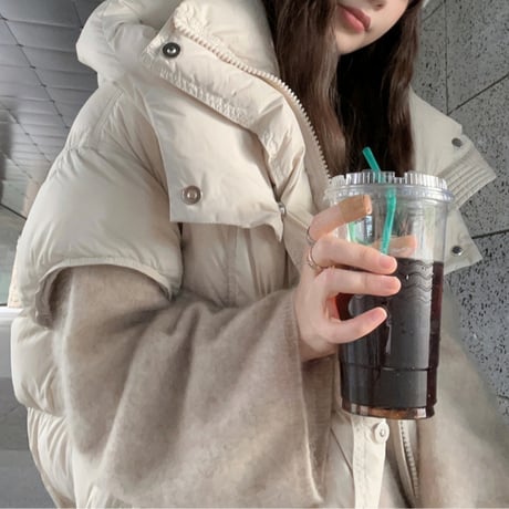 hooded volume down vest　MA1753