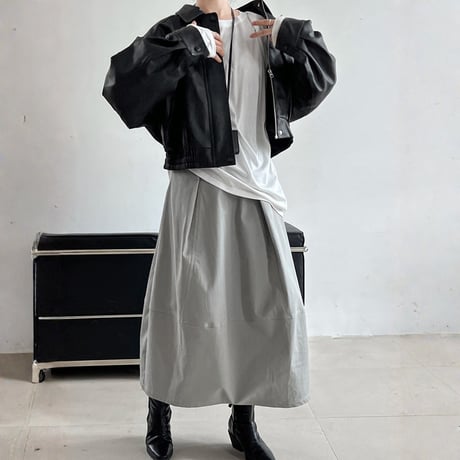 cropped faux leather zip jacket　MA1865