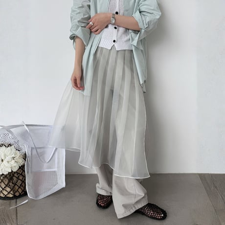 pleated waist tulle half skirt　MA1912