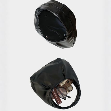 glossy gathered shoulder bag　MA1901