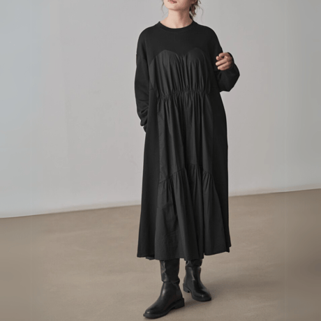 gathered maxi dress　MA1403