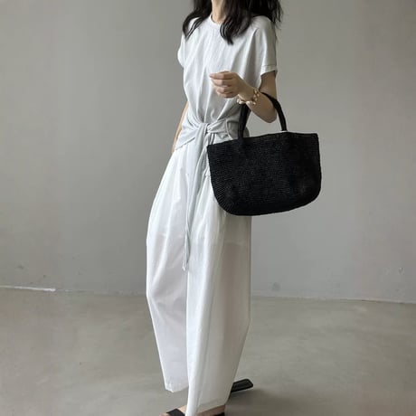 side ribbon french sleeve tops　MA1974