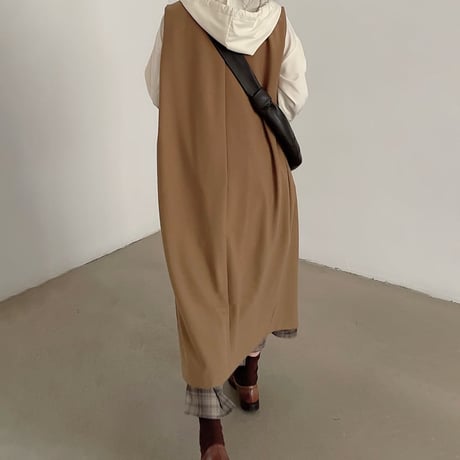 double button long vest　MA1303