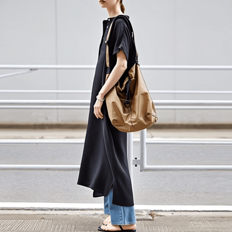 button neck long shirt dress　MA1823