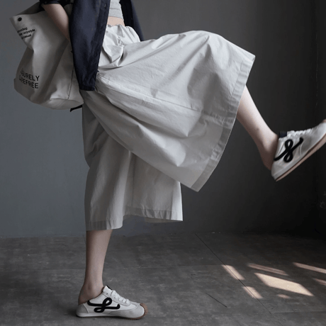 cotton tuck wide culotte pants　MA1949