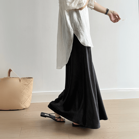 shiny silky skirt　MA1570