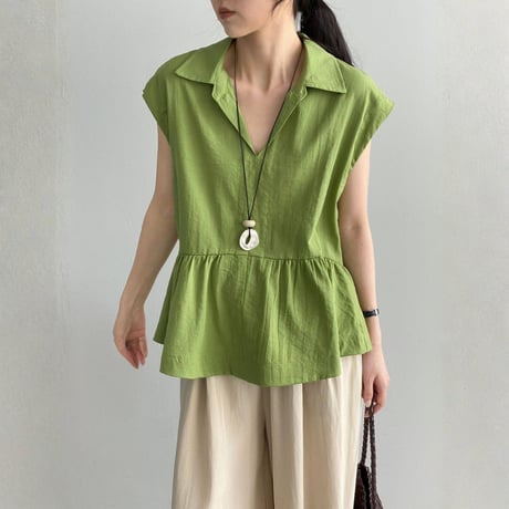 skipper peplum sleeveless blouse　MA1969