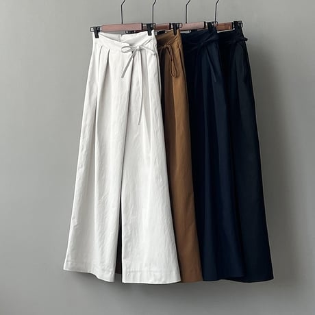 waist ribbon tuck wide pants　MA1126