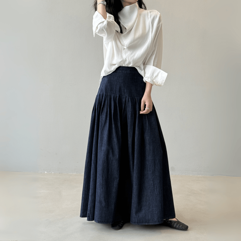 maimaiスカート swing Denim Maxi Skirt MA1635 | MaiA